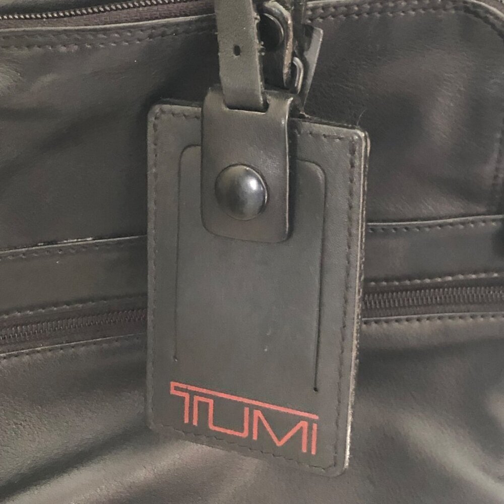 Vintage TUMI 904D3 Black Nappa Leather Laptop Briefcase Messenger Bag Rare - Picture 7 of 12